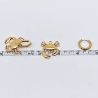 Mio Queena - Crab 18k Gold-Plated Stainless Steel Huggie Earrings