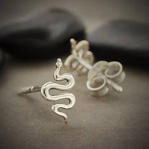 Nina Designs - Tiny Sterling Silver Snake Post Earrings