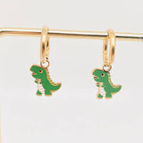 Mio Queena - Enamel Dinosaur Huggie Earrings