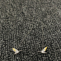 Mio Queena - Silver-Plated Flying Wild Goose Bird Dangle Earrings