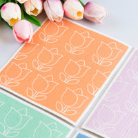 Alla Dickson Art - Pastel Floral Set of 4 Swedish Dishcloths