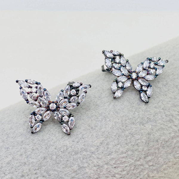 Mio Queena - Sparkly Cubic Zirconia  Butterfly Stud Earrings