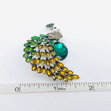 Mio Queena - Enamel Rhinestone Peacock Brooch