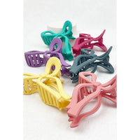 Love and Repeat - Matte Bow Hair Claw Clip: Teal