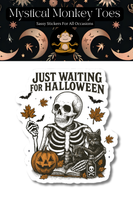 Mystical Monkey Toes - Waiting For Halloween Skeleton Vinyl Sticker