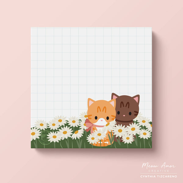 Meow Amor Creative - Cats Field of Flowers Sticky Notes