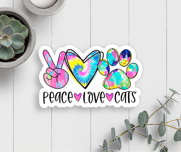 Expression Design Co - Peace Love Cats Vinyl Sticker