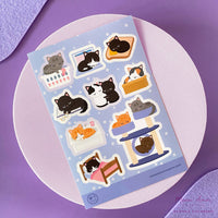 Meow Amor Creative - Sleepy Cats Vinyl Sticker Sheet