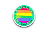 Burping Fish - “Love is Love” Rainbow Holographic Sticker