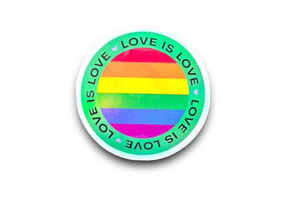 Burping Fish - “Love is Love” Rainbow Holographic Sticker