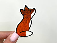 My Real Creations - Fox Mandala Vinyl Sticker - weather and scratch proof