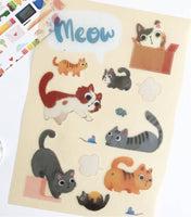 The Little Red House - Meow Cat Washi Stickers