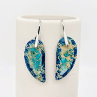 Mio Queena - Colorful Emperor Stone Curved Drop-Shaped Agate Bohemian Earrings