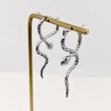 Mio Queena - Stainless Steel Snake Hoop Earrings