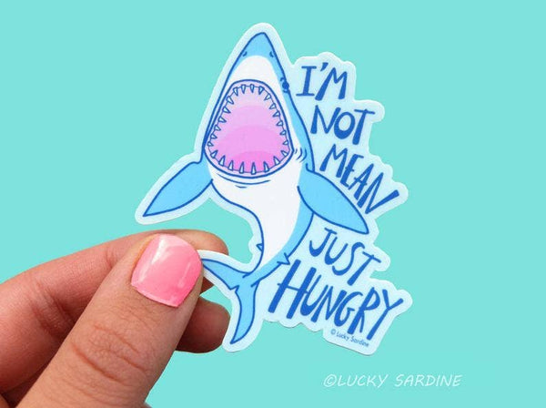 Lucky Sardine - Shark I'm Not Mean Just Hungry Vinyl Sticker