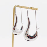 Mio Queena - Melting Hoop Stainless Steel Earrings