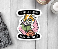 Expression Design Co - Purrfect Cozy Reading Vibes Vinyl Sticker