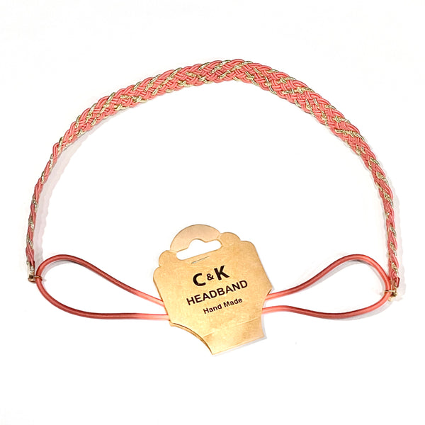 SP Braided Elastic Headband - CORAL GOLD
