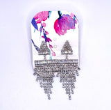 Emi Jewellery - Triangle Rhinestone Fringe Earrings
