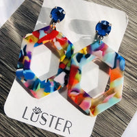 Luster Hexagon Earrings