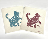 Three Bluebirds Swedish Dishcloths - Cool Cat Swedish Dishcloth 2-Pack