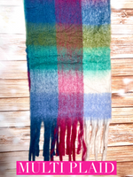 Ultra Soft Oversized Plaid Scarf - Multiple Colors Available