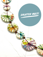 BTC Wooden Starburst Necklace - Splatter Multi