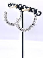 JK Crystal Bling Hoop Earrings