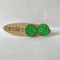 Randans - Glitter Stud Earrings LUCKY GREEN
