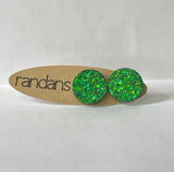 Randans - Glitter Stud Earrings LUCKY GREEN
