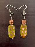 Amy Foxy Style Handmade Earrings Two-Tone Copper Metallic Beads