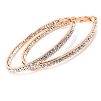 JK 2” Inside Out Crystal Rose Gold Hoop Earrings