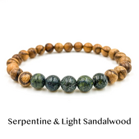 Everwood Serpentine & Light Sandalwood Bead Bracelet