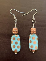 Amy Foxy Style Handmade Earrings Two-Tone Copper Metallic Beads