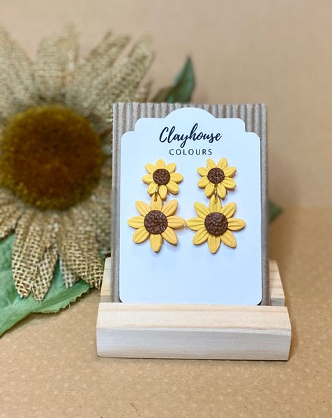 Clayhouse Colours - Double Sunflowers Earrings
